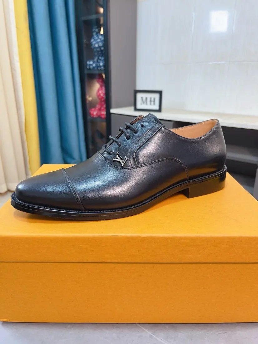 Men's men's shoes 💰520🌸🌸【LV Louis Vuitton】~ New product 🆕High-end original men's 🚹Business casual leather shoes, made of original cowhide open-edge bead fabric➕comfortable and soft cowhide lining➕cowhide insole, original LOGO rubber non-slip outsole. Code number: 38-44